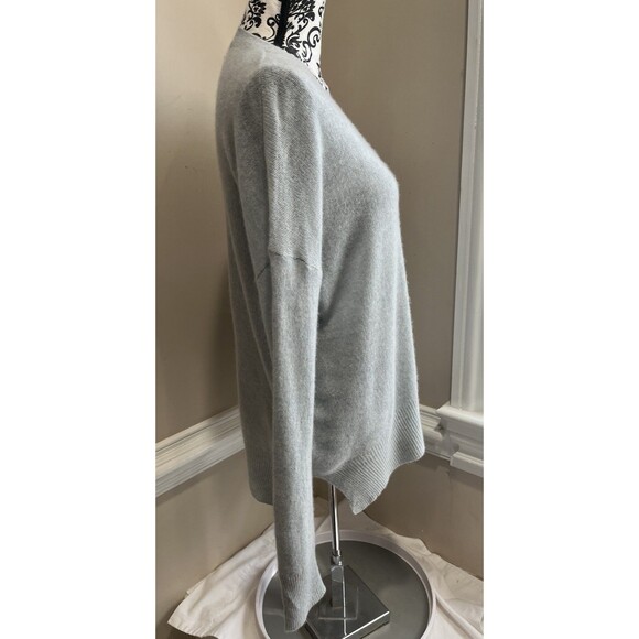 Magaschoni Blue Cashmere Boat Neck Split Hem Sweater Women M Quiet Luxury - Picture 4 of 12